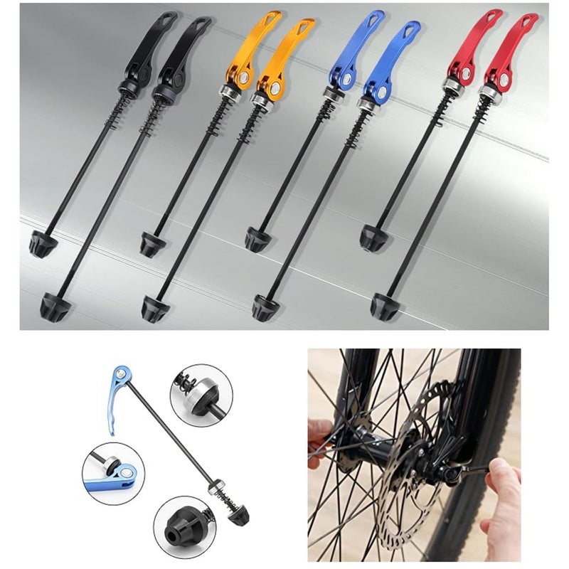 Rowiz 2 Pair Quick Release Bicycle Skewer, Road Mountain Bike Front and Rear Axle Hollow Shaft Set - Image 4